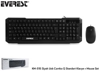 EVEREST KM-515 SİYAH USB COMBO Q STANDART KLAVYE MOUSE SET